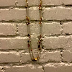 Silver necklace with colored stones